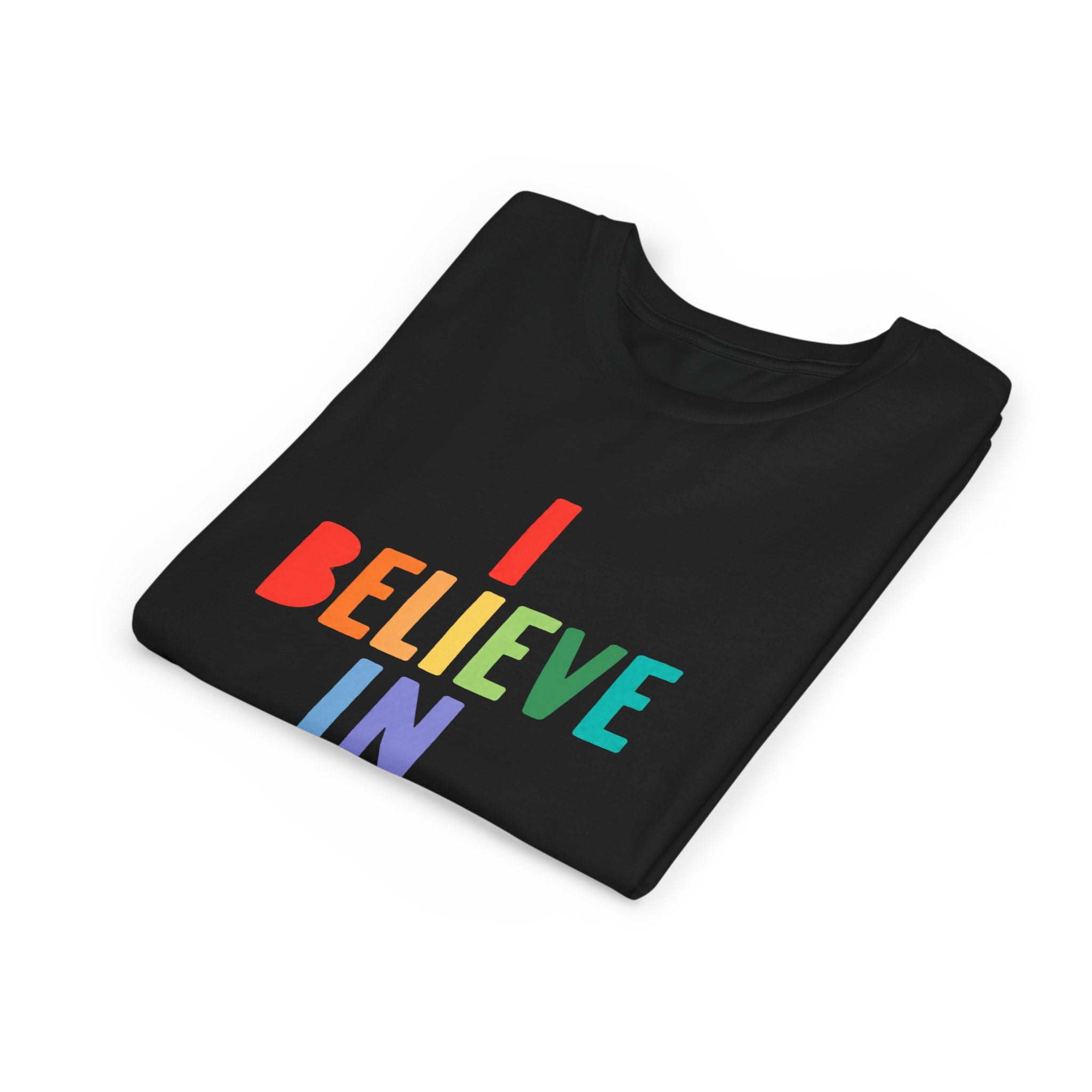 Youth Tee — “I Believe In Me” Rainbow Confidence Kids T-Shirt