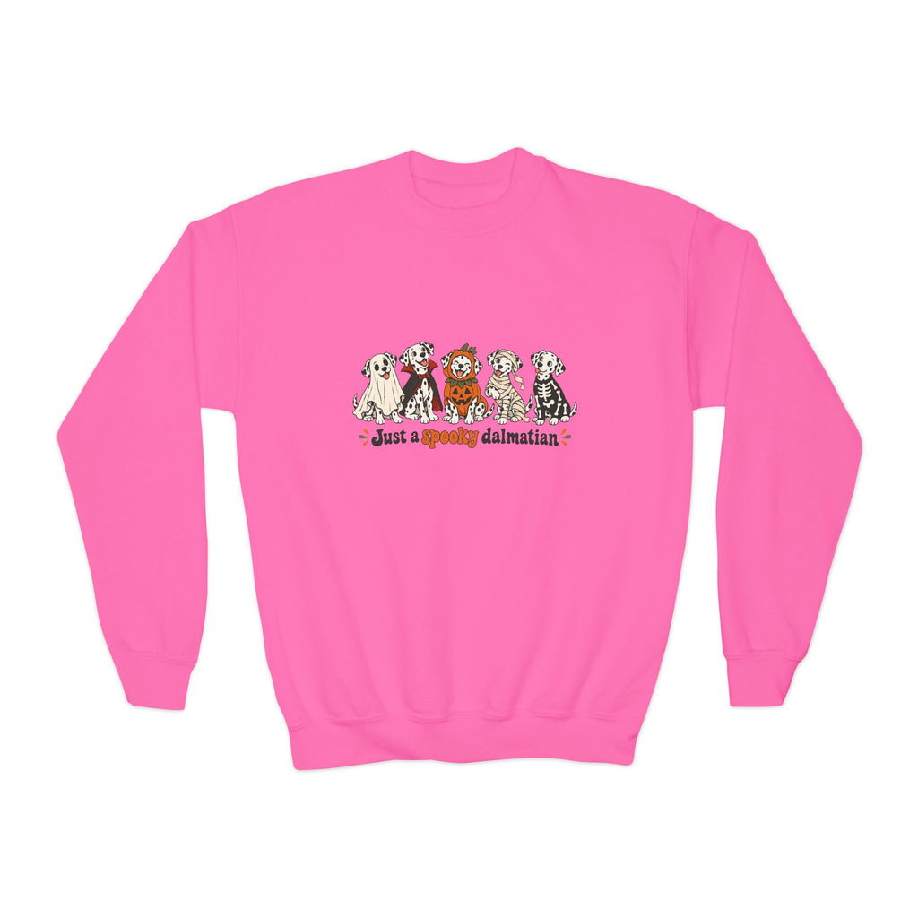 Just a Spooky Dalmatian Youth Halloween Sweatshirt