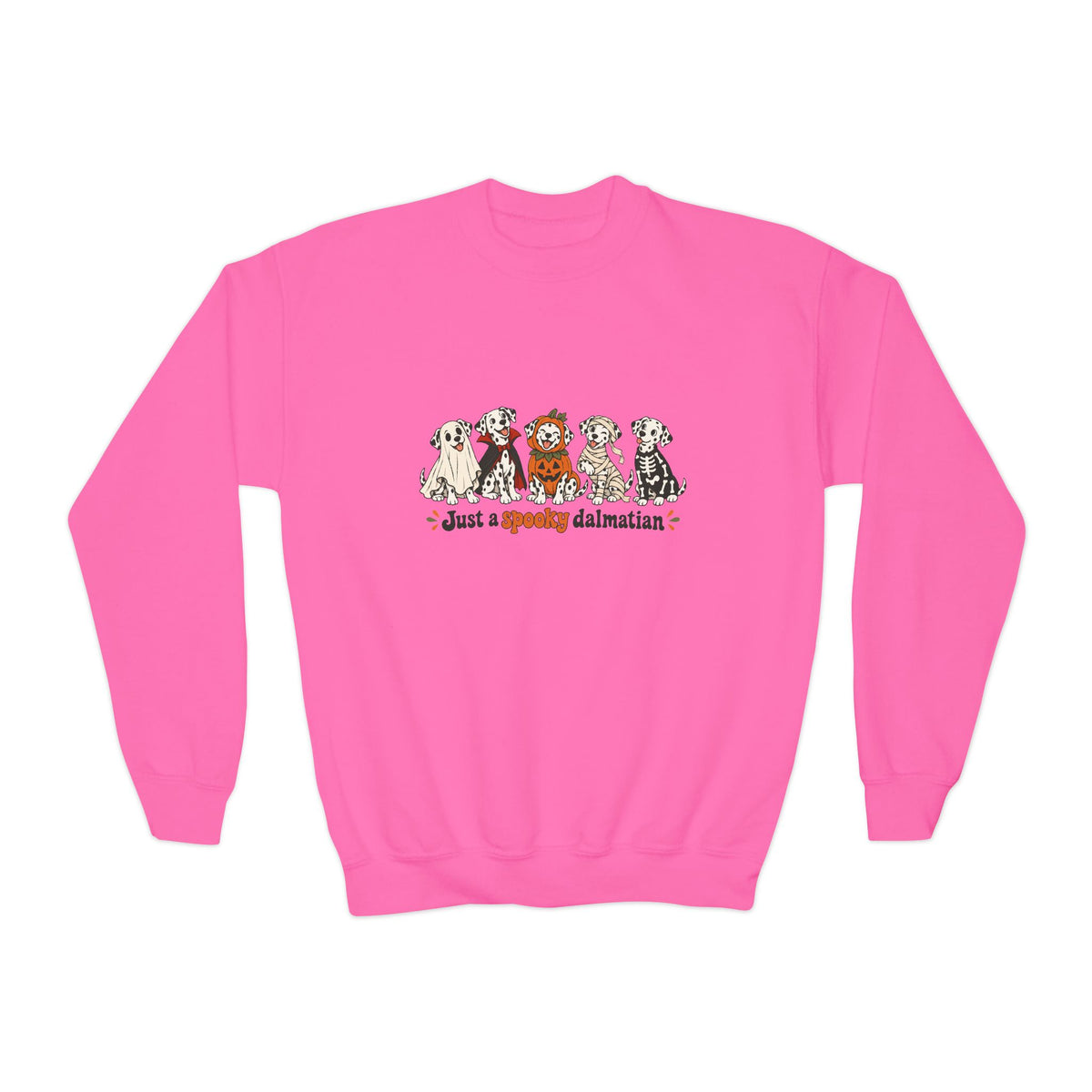Just a Spooky Dalmatian Youth Halloween Sweatshirt
