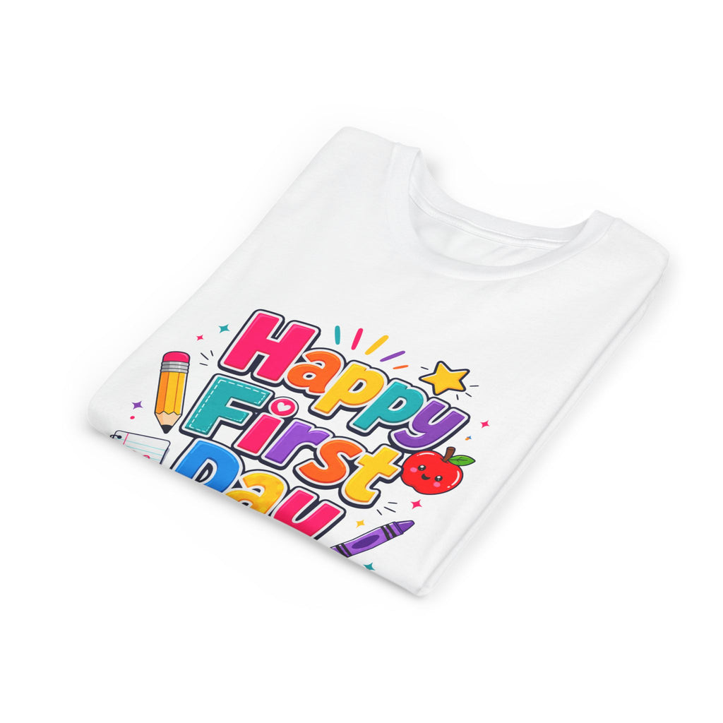 Happy First Day of School Youth Tee — Cute Back-to-School Kids Shirt