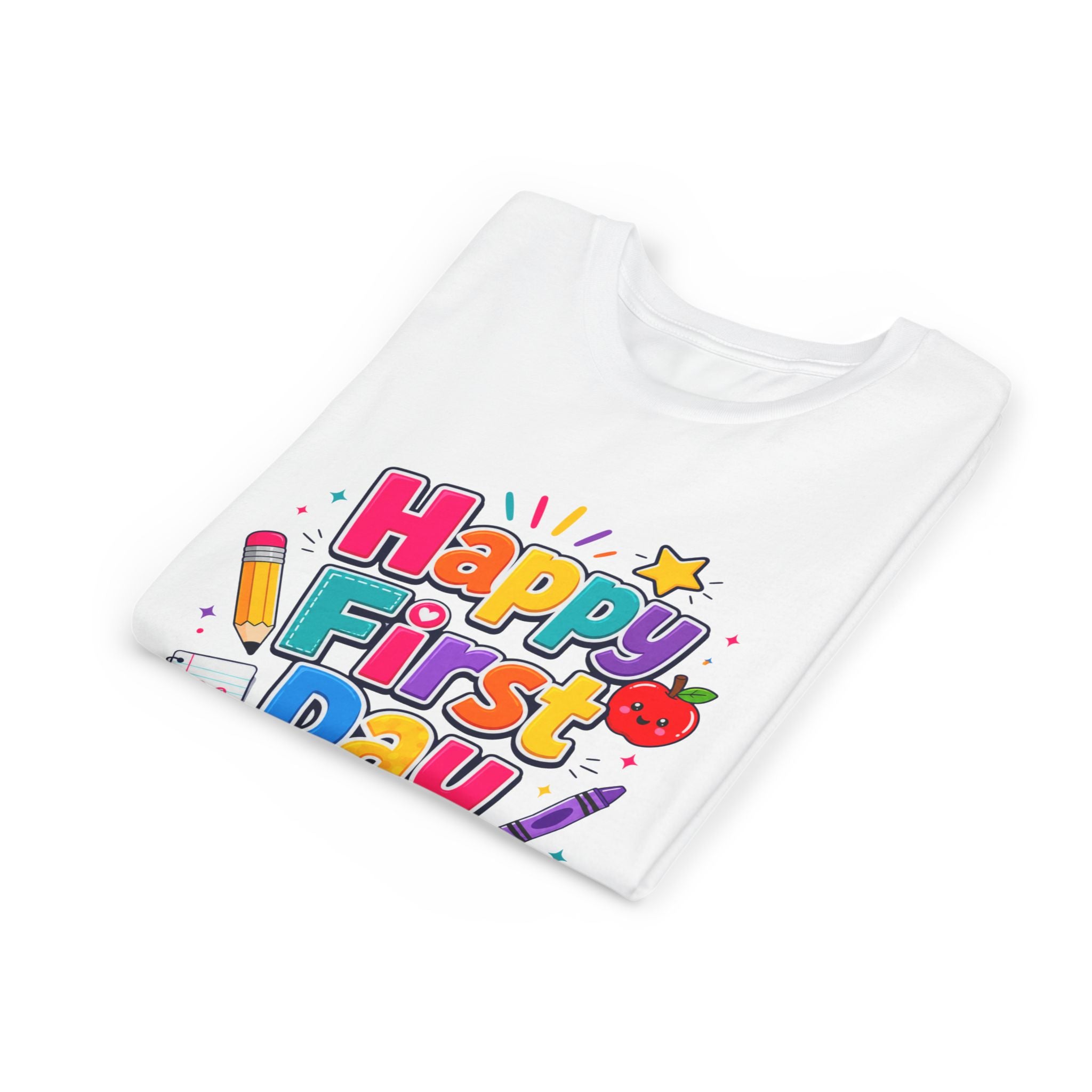 Happy First Day of School Youth Tee — Cute Back-to-School Kids Shirt