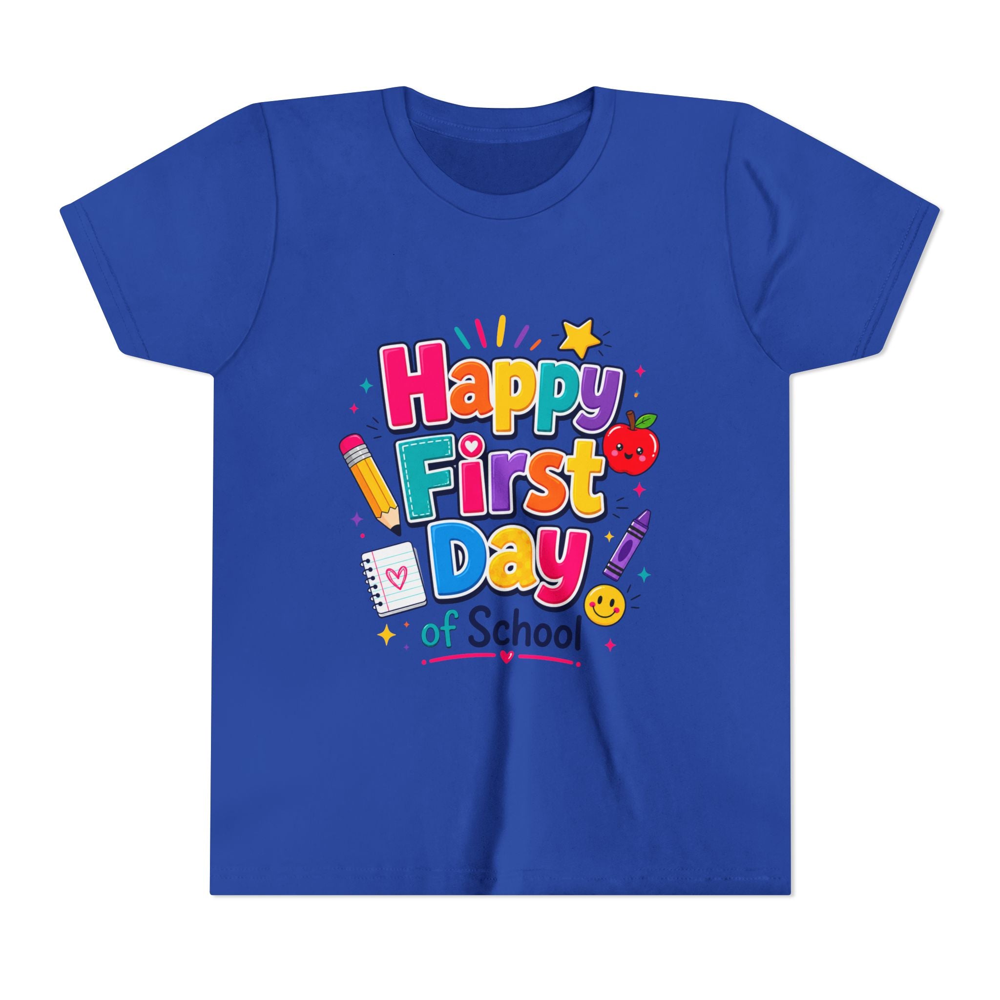 Happy First Day of School Youth Tee — Cute Back-to-School Kids Shirt