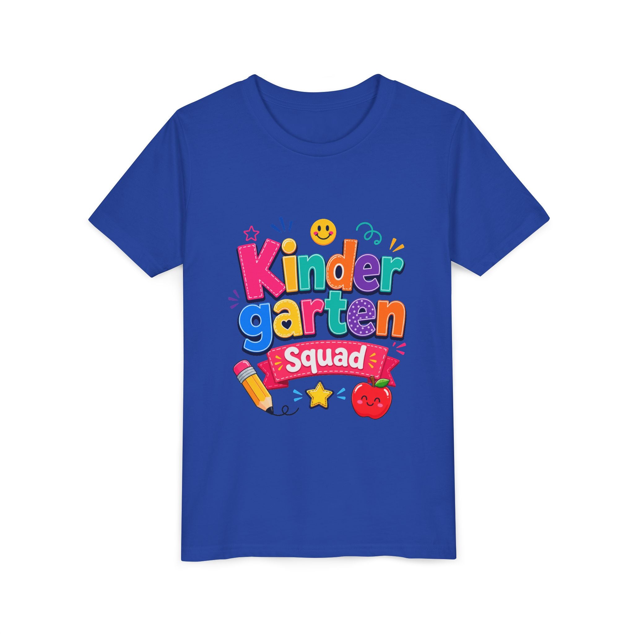 Kindergarten Squad Youth Tee — Colorful Back-to-School Kids Shirt