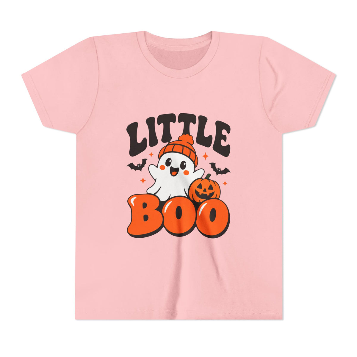 Youth Tee — "Little Boo" Cute Halloween Ghost Pumpkin Shirt