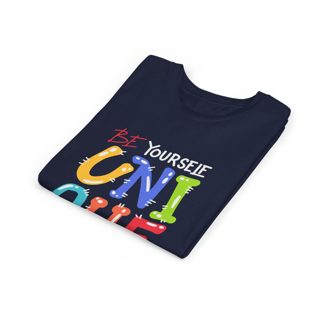 Youth Tee — "Be Yourself Unique" Colorful Kids Graphic T-Shirt