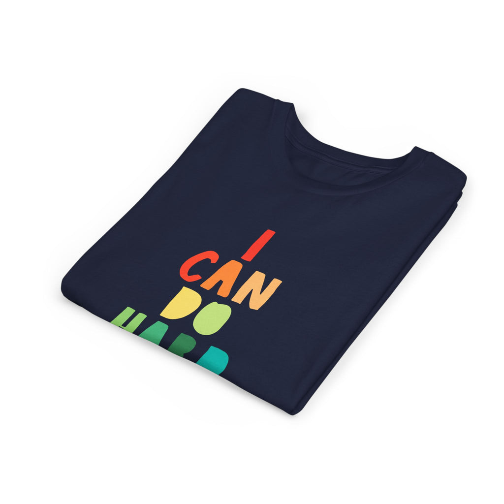 Youth Tee — “I Can Do Hard Things” Rainbow Motivational Kids T-Shirt