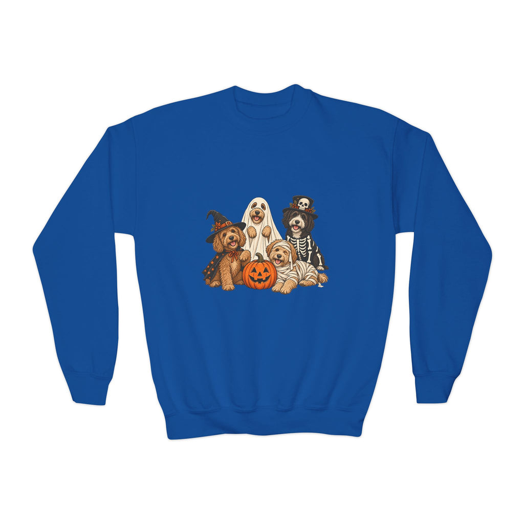 Kids Halloween Dog Costume Crewneck Sweatshirt