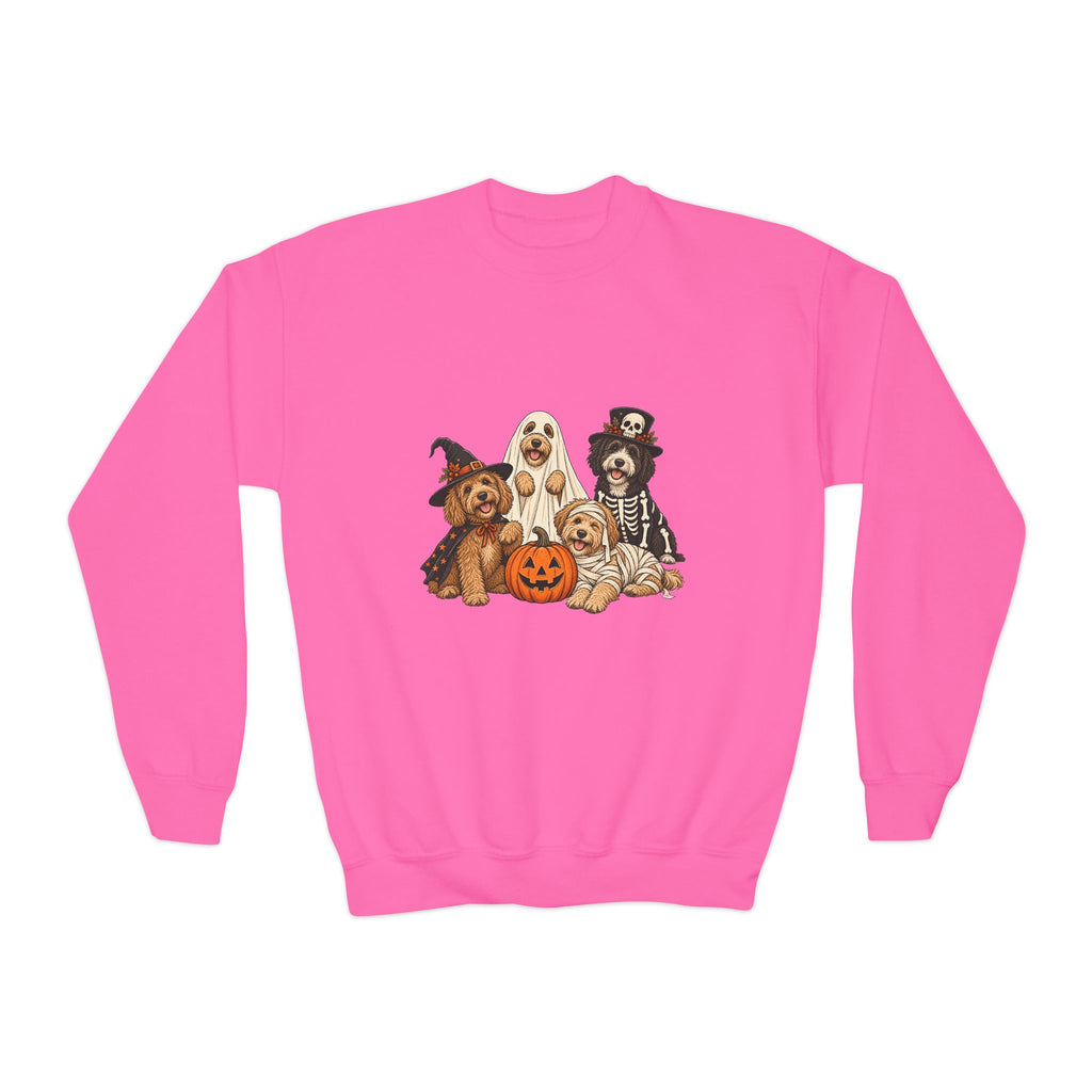 Kids Halloween Dog Costume Crewneck Sweatshirt