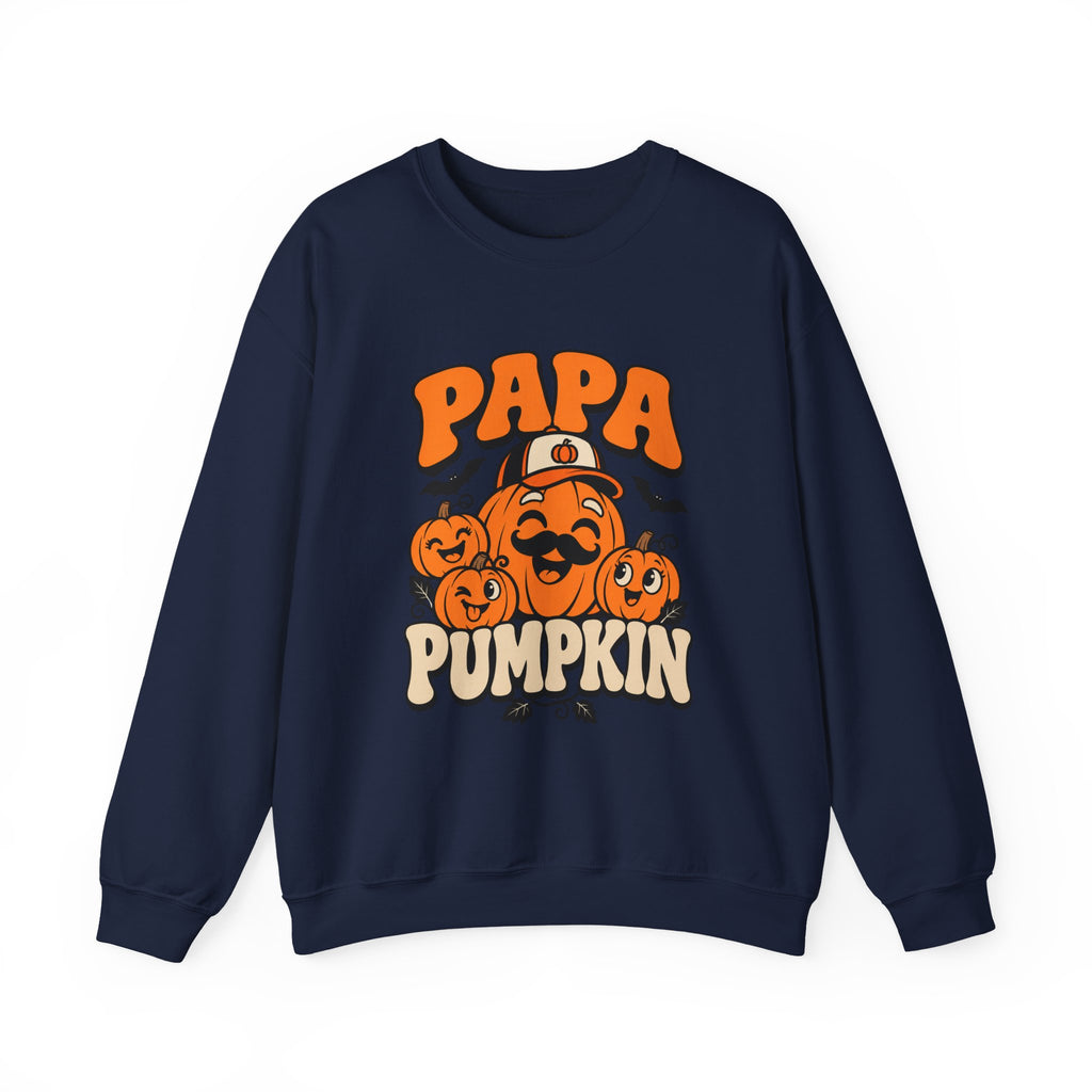 Papa Pumpkin Halloween Crewneck Sweatshirt for Dads