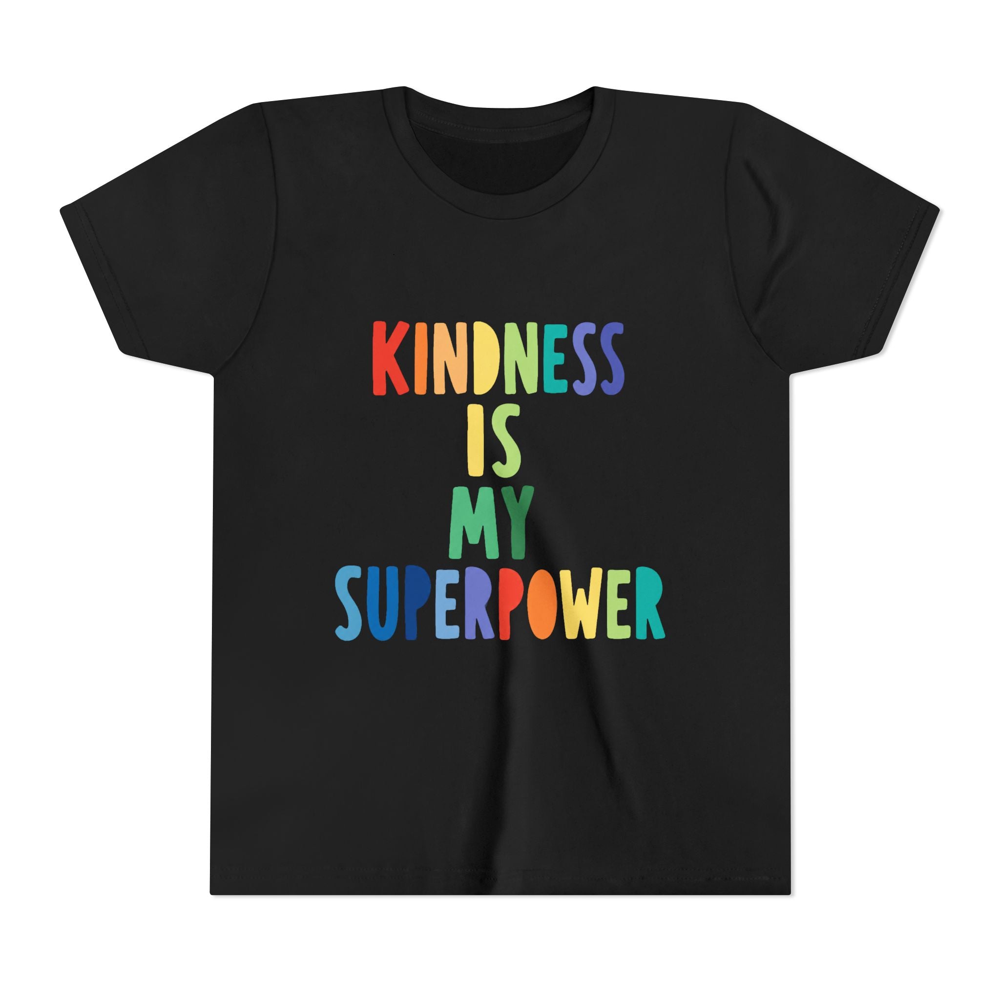 Youth Tee — Kindness Is My Superpower Rainbow Kids T-Shirt