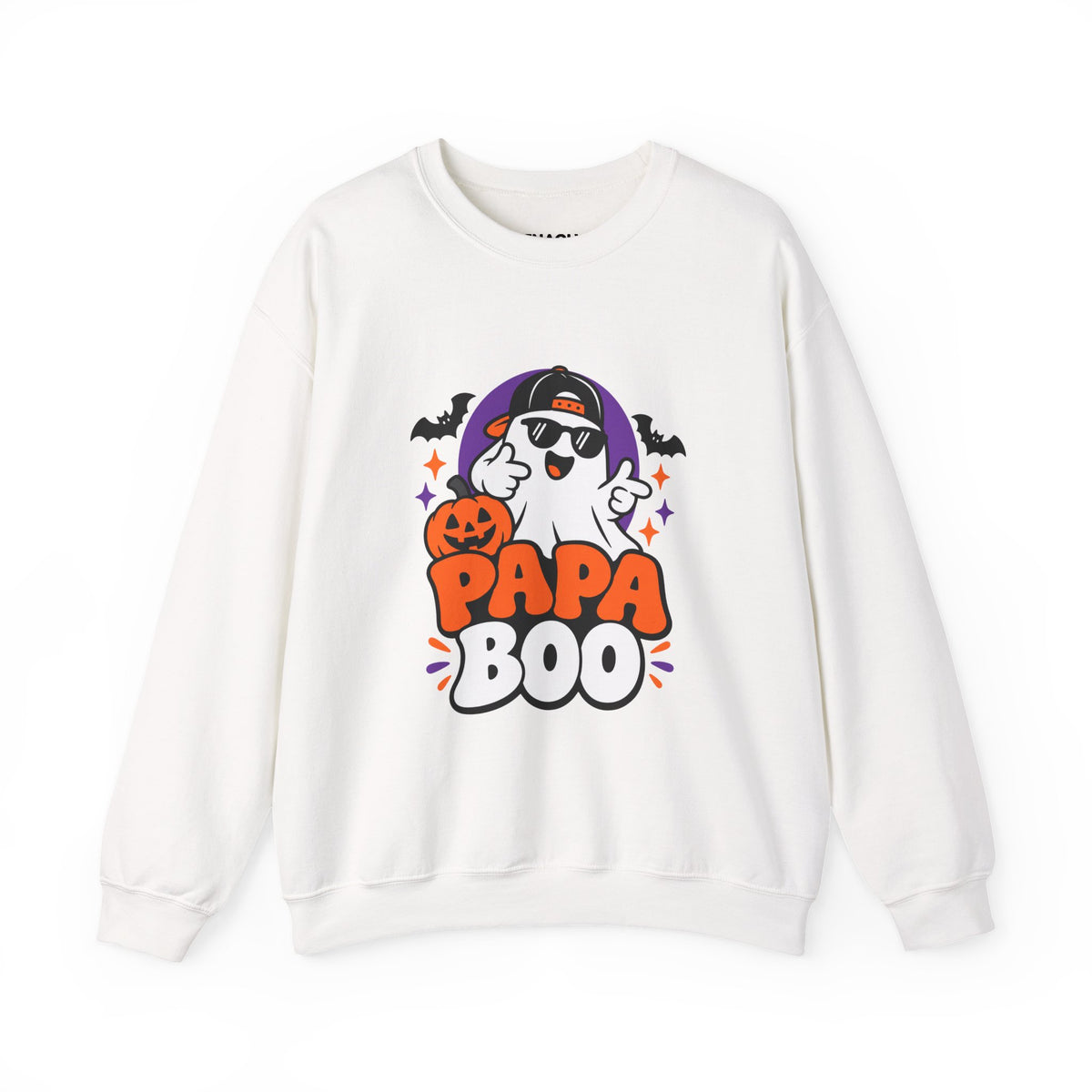 Papa Boo Halloween Sweatshirt for Dads – Funny Ghost Crewneck