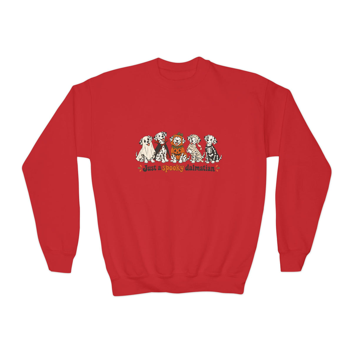 Just a Spooky Dalmatian Youth Halloween Sweatshirt