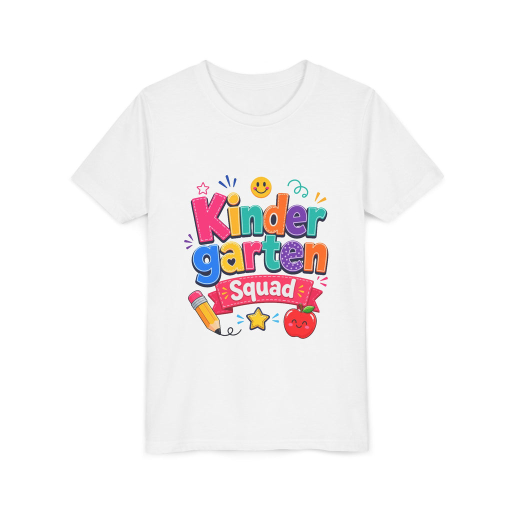 Kindergarten Squad Youth Tee — Colorful Back-to-School Kids Shirt