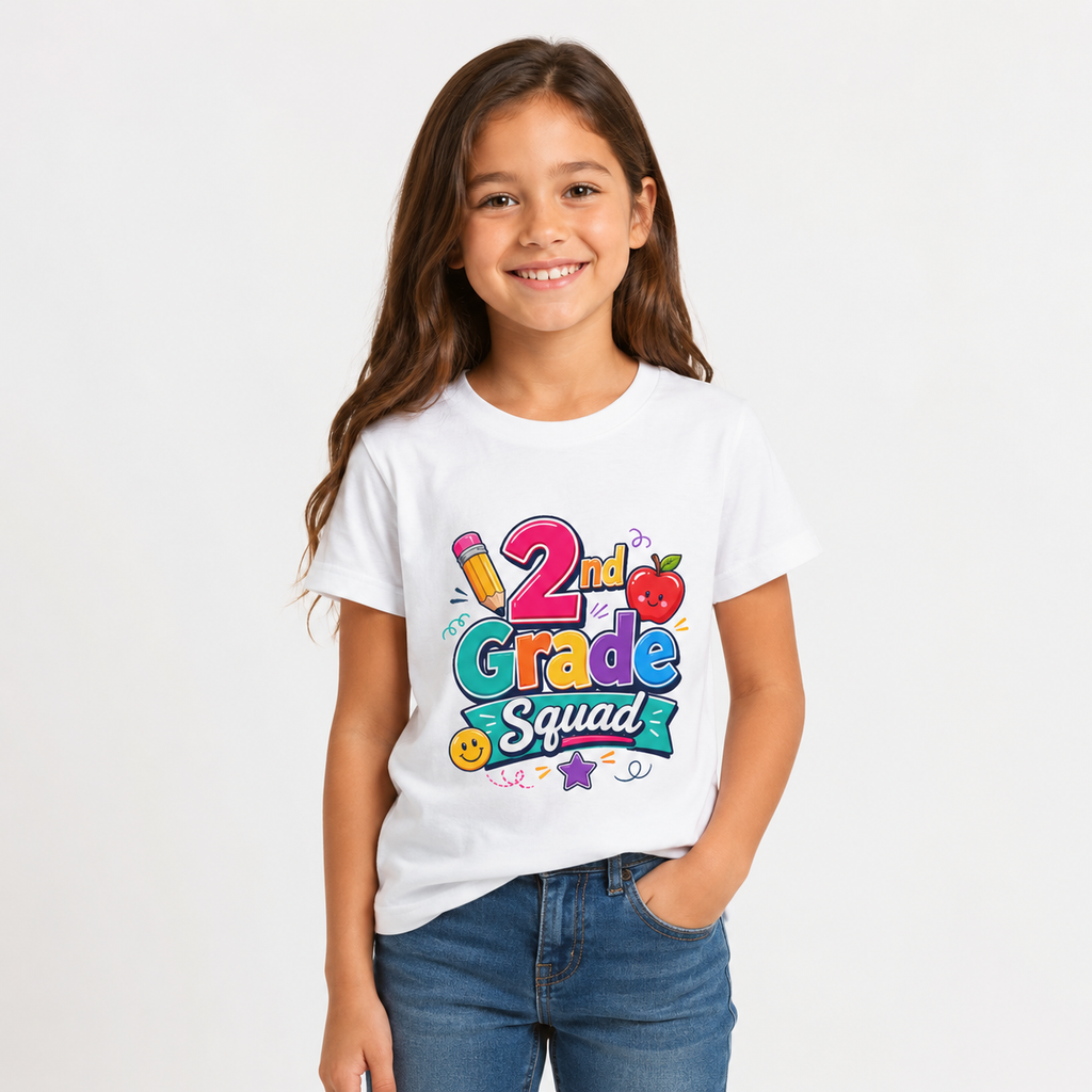 2nd Grade Squad Youth T-Shirt — Cute Back-to-School Kids Tee