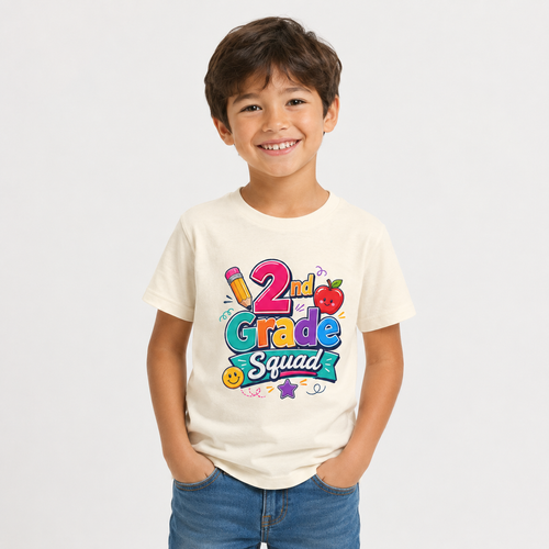 2nd Grade Squad Youth T-Shirt — Cute Back-to-School Kids Tee