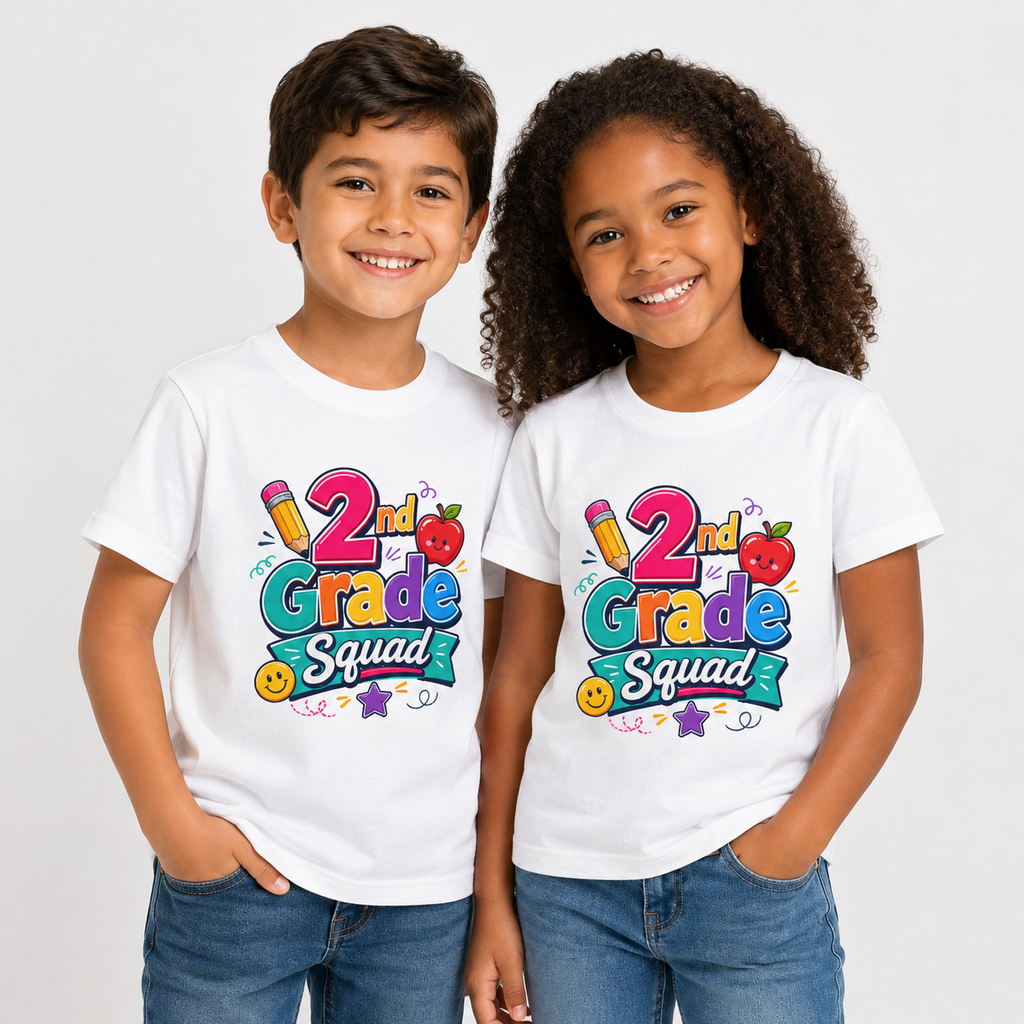 2nd Grade Squad Youth T-Shirt — Cute Back-to-School Kids Tee
