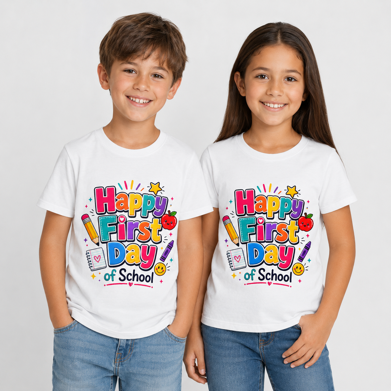 Happy First Day of School Youth Tee — Cute Back-to-School Kids Shirt