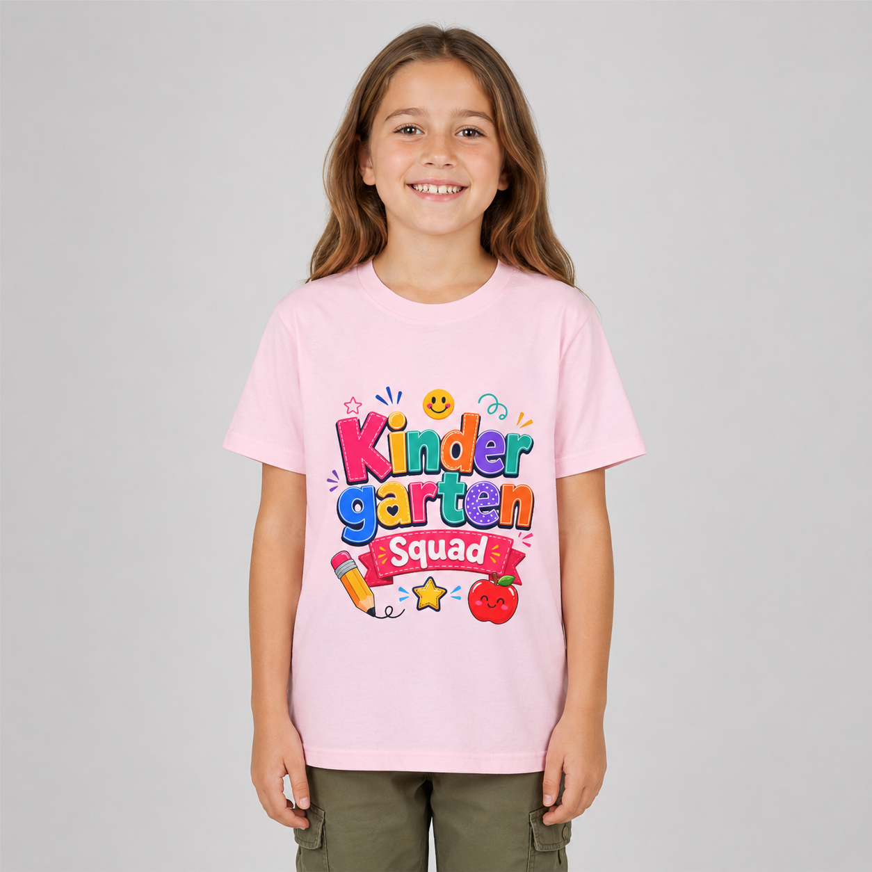 Kindergarten Squad Youth Tee — Colorful Back-to-School Kids Shirt