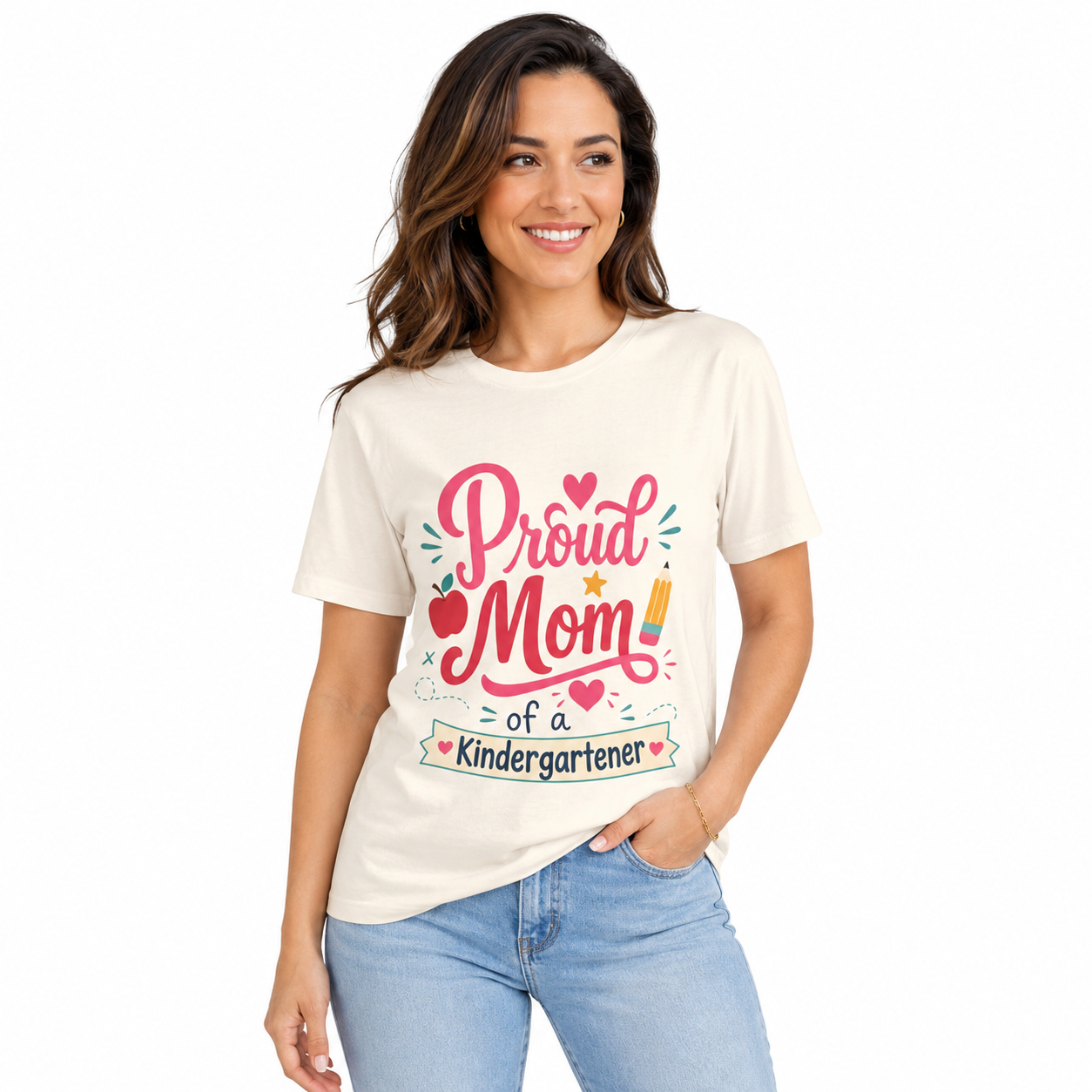 Proud Mom of a Kindergartener T-Shirt — Back to School Mom Gift