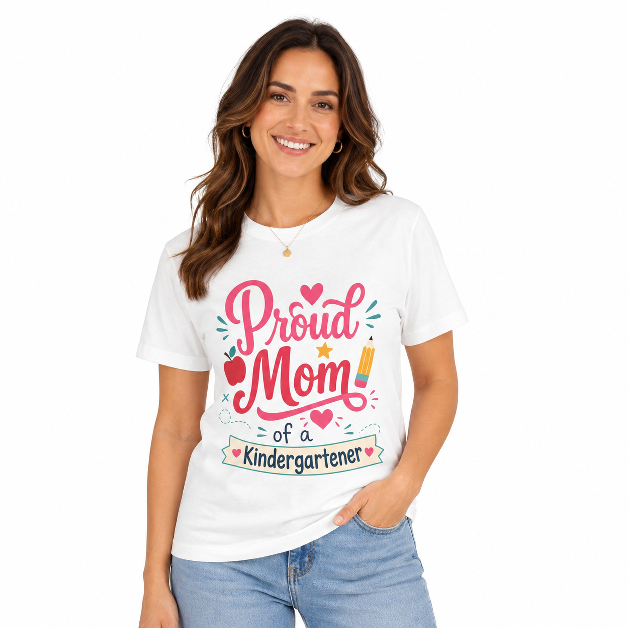 Proud Mom of a Kindergartener T-Shirt — Back to School Mom Gift