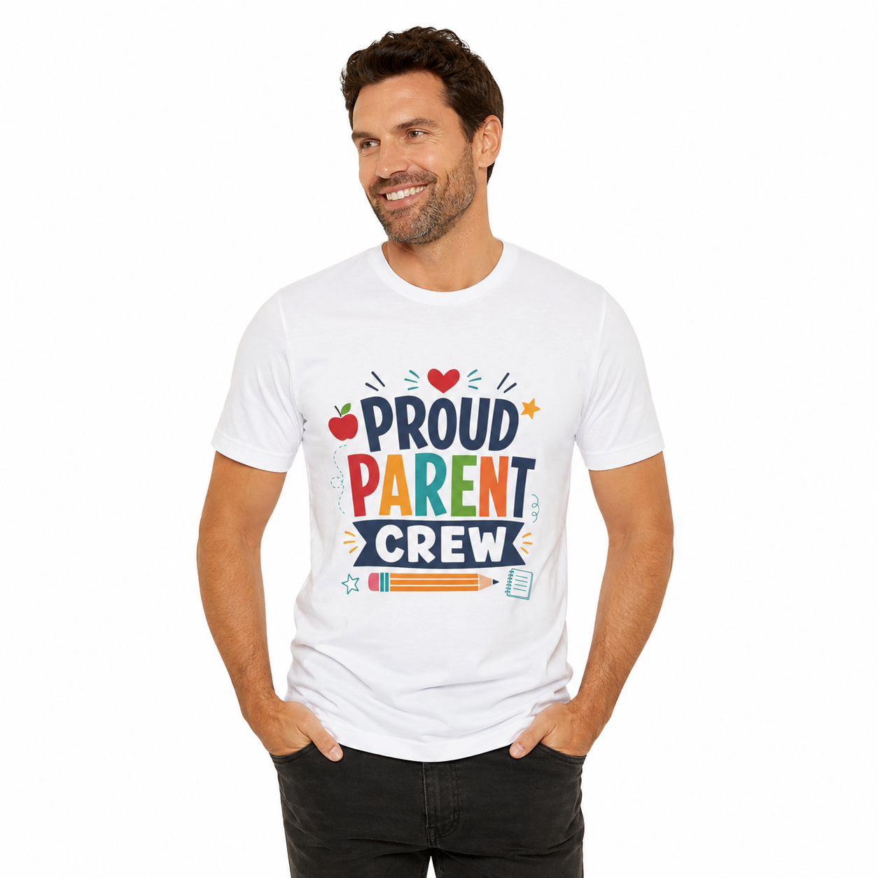 Proud Parent Crew T-Shirt — Colorful Back to School Tee