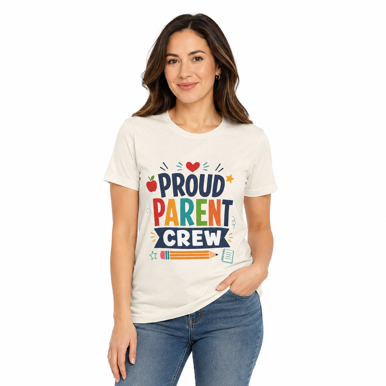 Proud Parent Crew T-Shirt — Colorful Back to School Tee