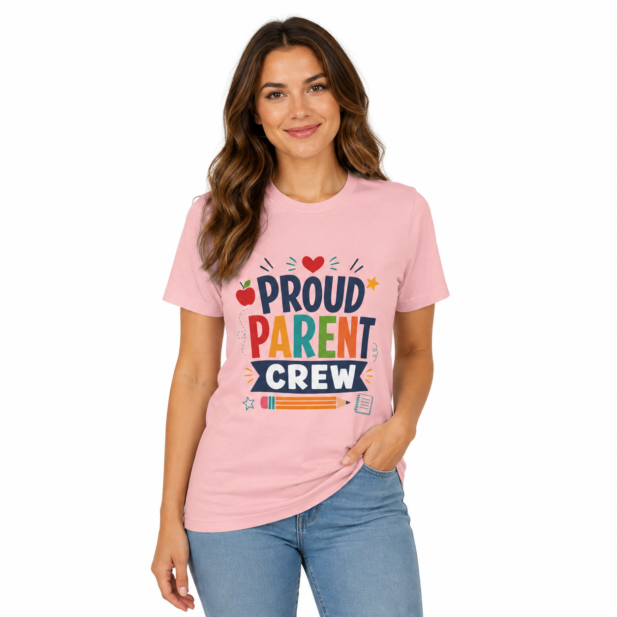 Proud Parent Crew T-Shirt — Colorful Back to School Tee