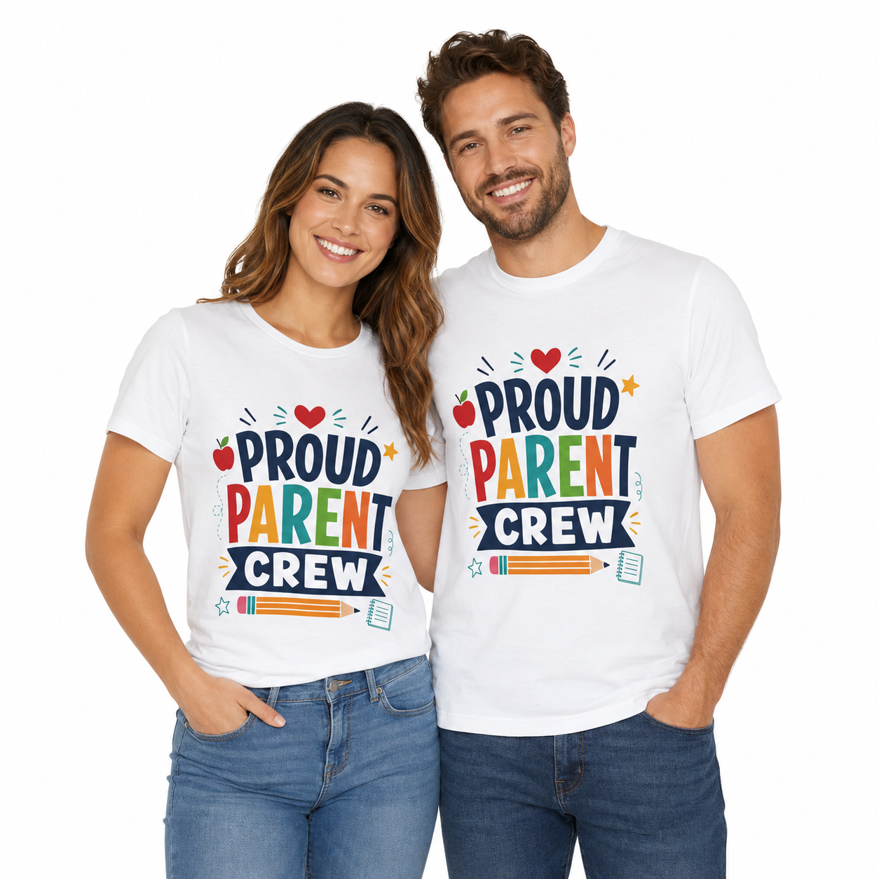 Proud Parent Crew T-Shirt — Colorful Back to School Tee
