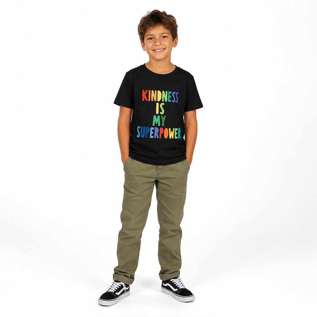 Youth Tee — Kindness Is My Superpower Rainbow Kids T-Shirt