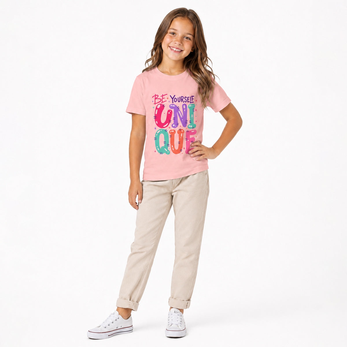 Youth Tee — Be Yourself Unique Colorful Kids Graphic T-Shirt