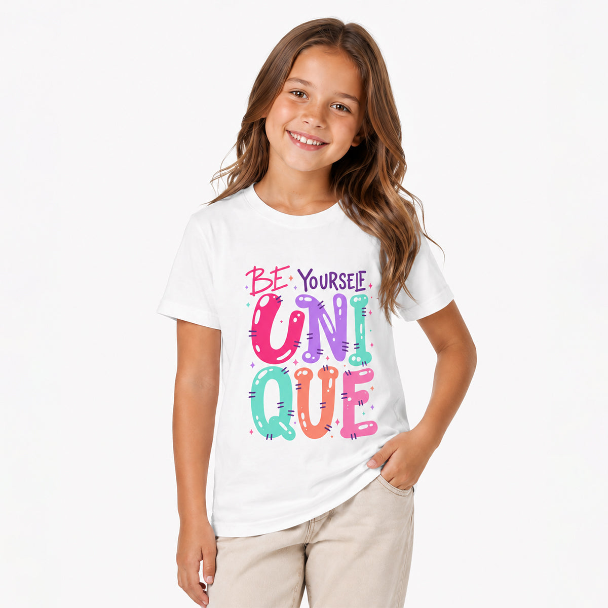 Youth Tee — Be Yourself Unique Colorful Kids Graphic T-Shirt