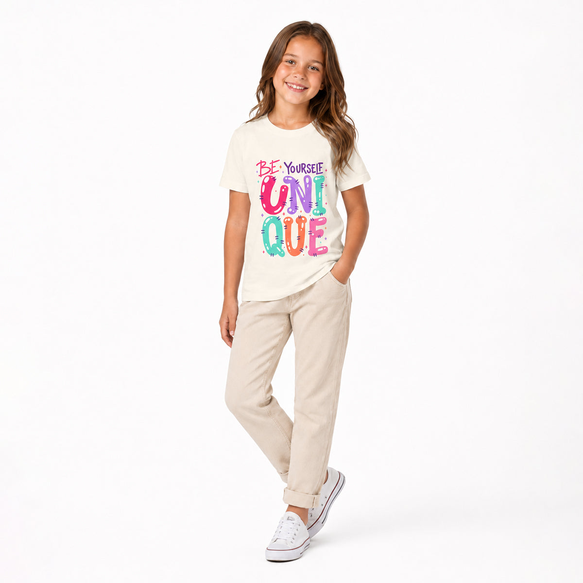 Youth Tee — Be Yourself Unique Colorful Kids Graphic T-Shirt