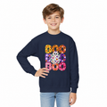 Kids’ Halloween BOO Crewneck Sweatshirt – Colorful Retro Design