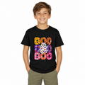 Kids' Halloween "Boo Boo Boo" Tee — Colorful Spooky Candy Pattern