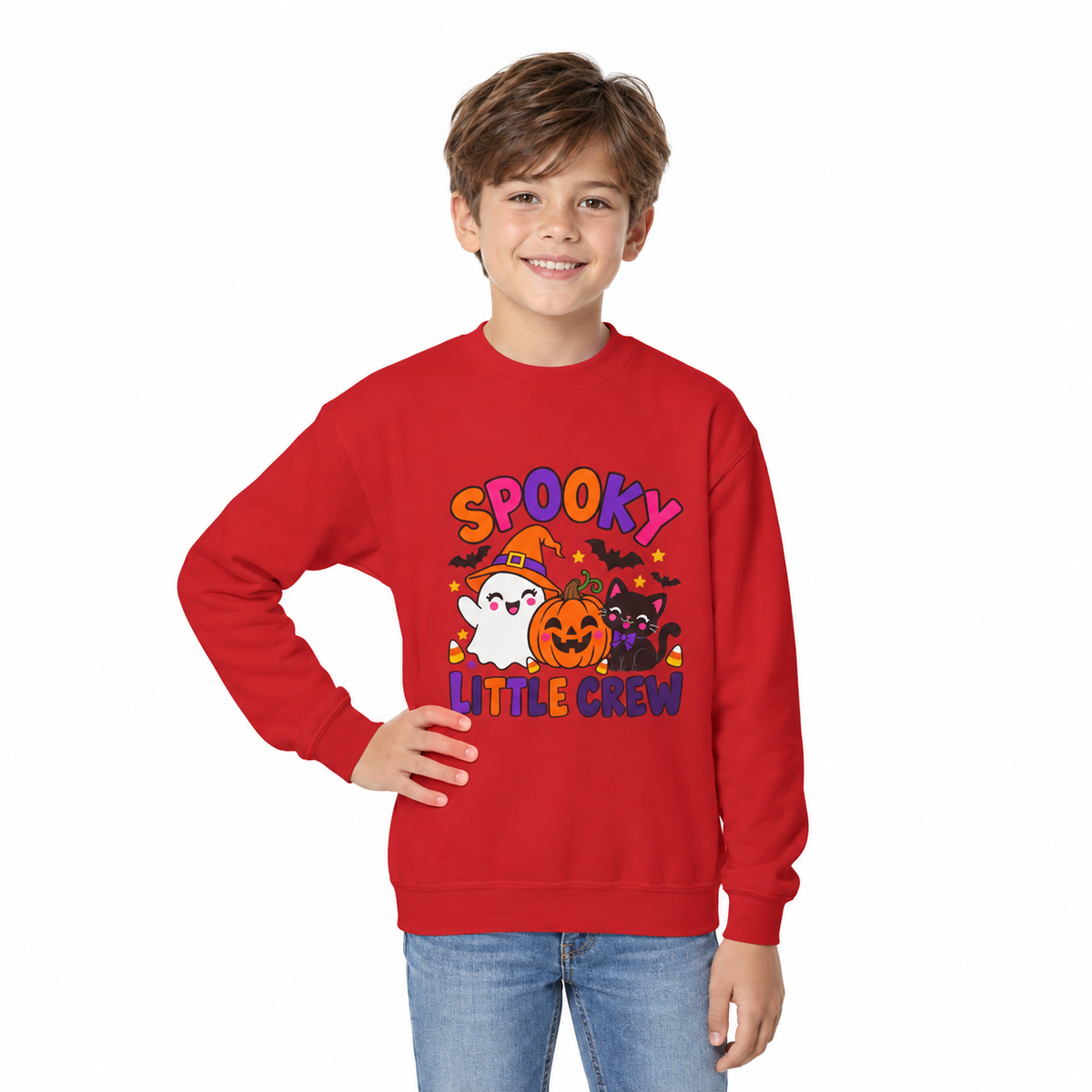 Spooky Little Crew Youth Halloween Sweatshirt