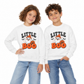 Little Boo Youth Halloween Sweatshirt — Ghost, Pumpkin & Bats