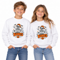 Kids' Halloween Crewneck Sweatshirt — "Little Bones" Skeleton Pumpkin Design