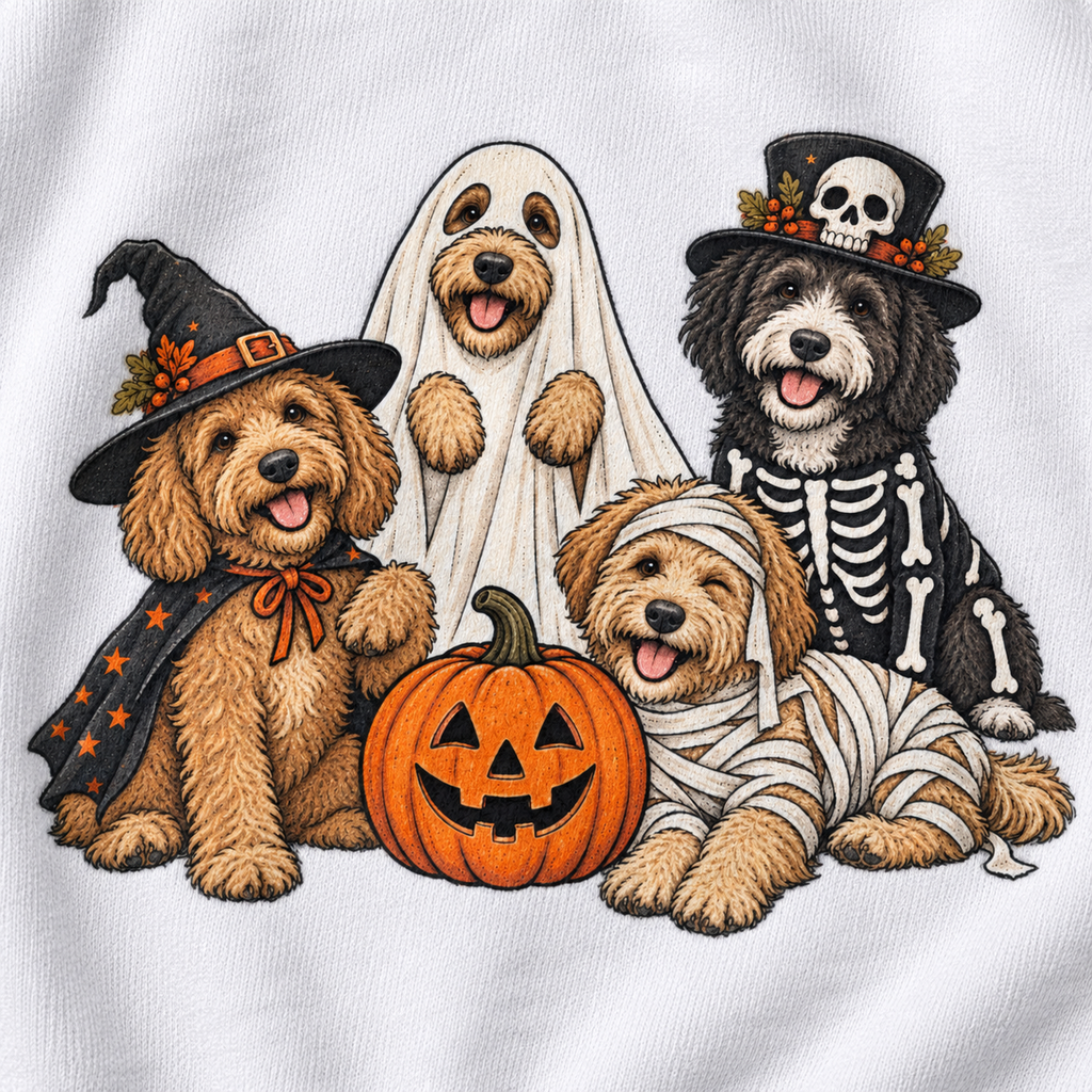 Kids Halloween Dog Costume Crewneck Sweatshirt