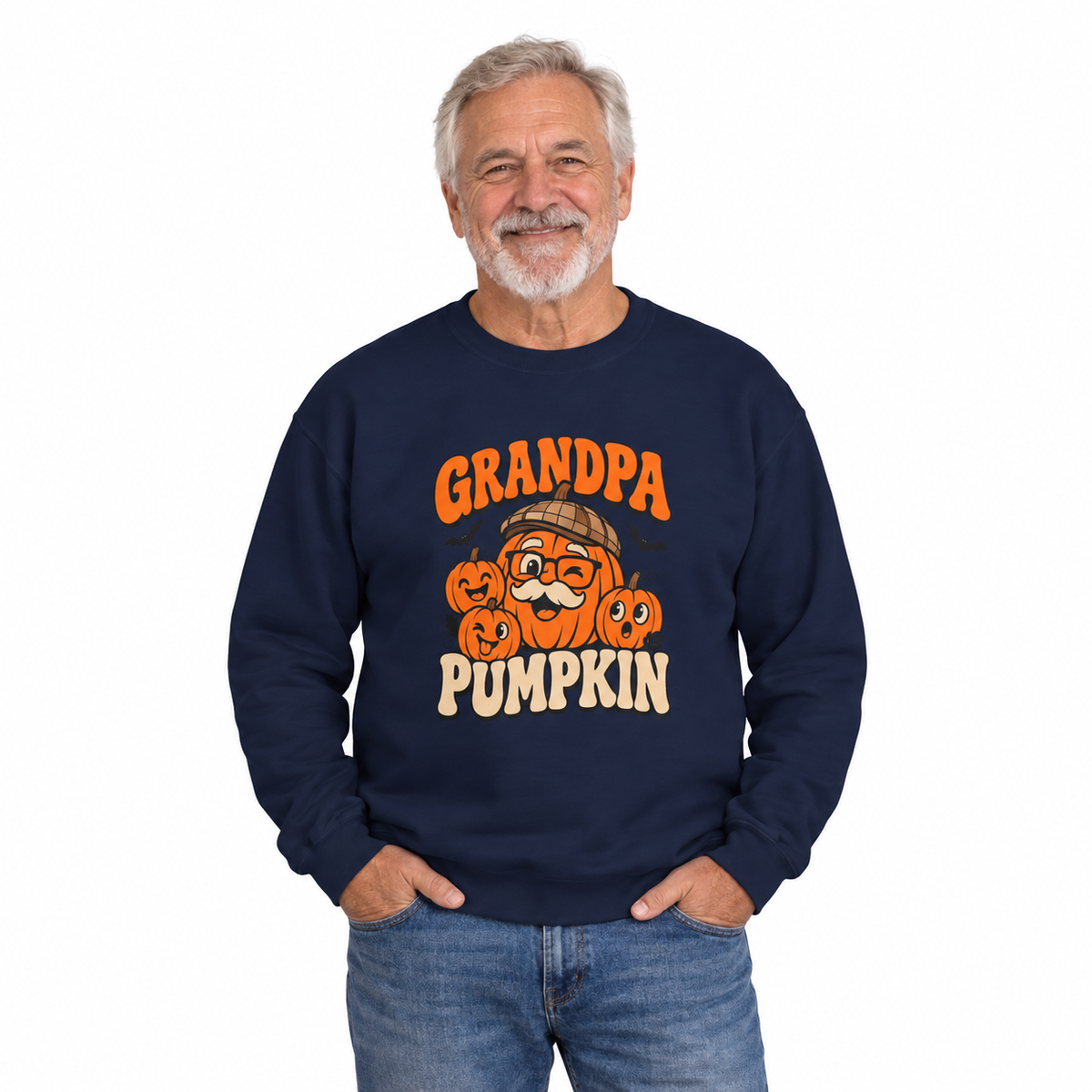Grandpa Pumpkin Halloween Crewneck Sweatshirt