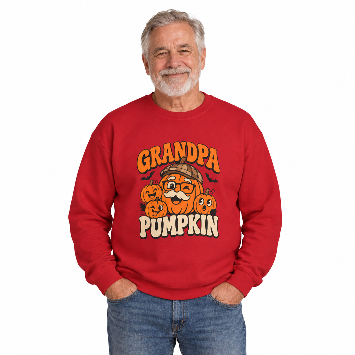 Grandpa Pumpkin Halloween Crewneck Sweatshirt