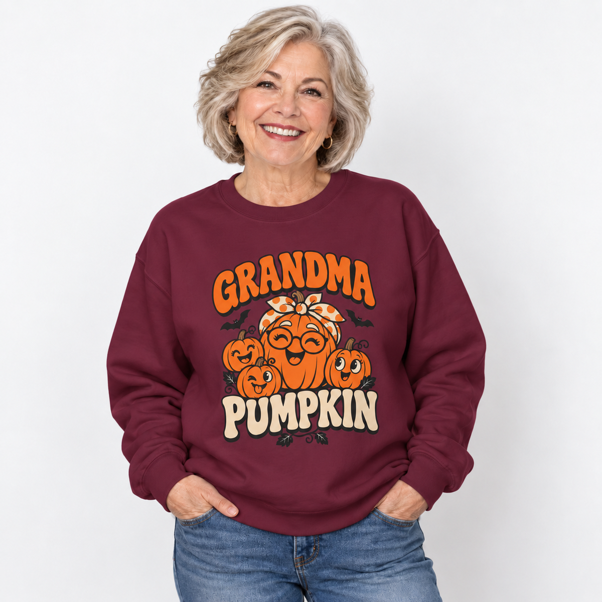 Grandma Pumpkin Halloween Crewneck Sweatshirt