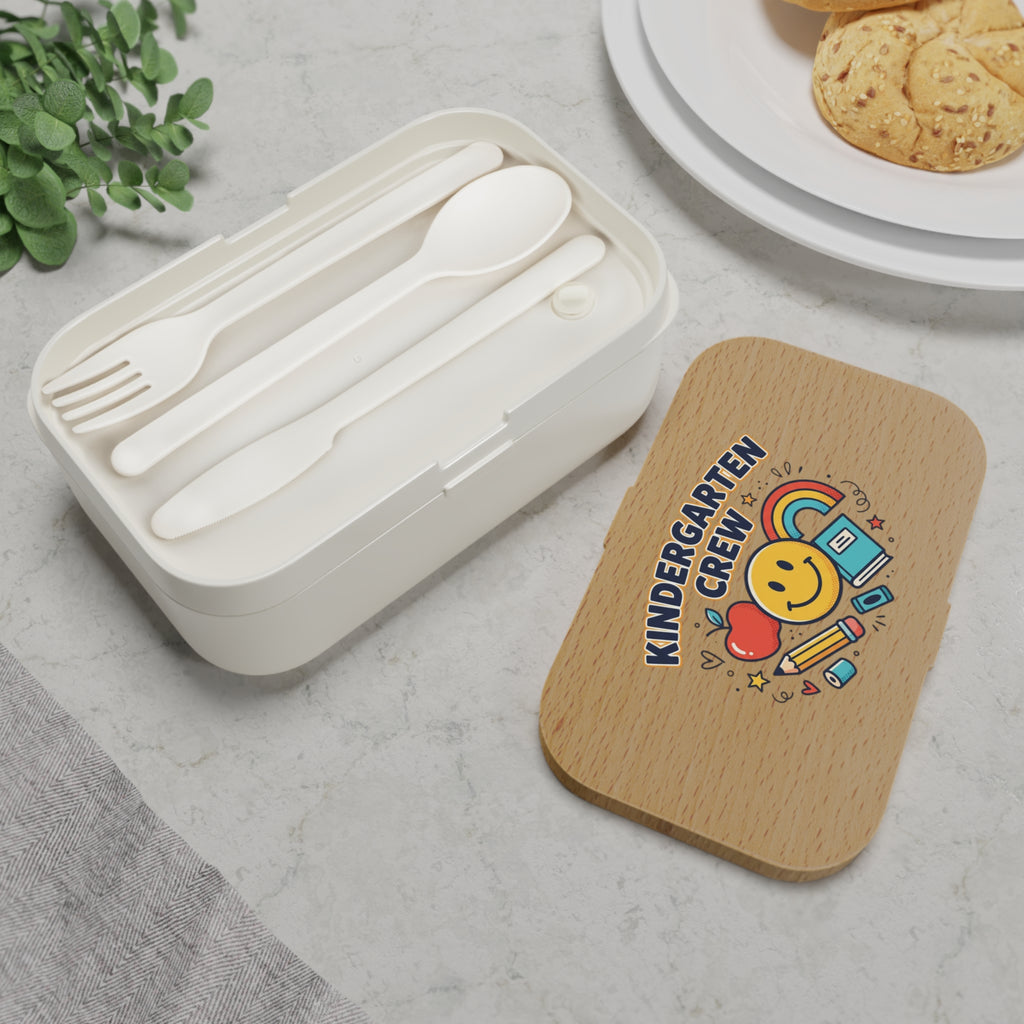 Bento Lunch Box — "Kindergarten Crew" Cute School Snack Box for Kids