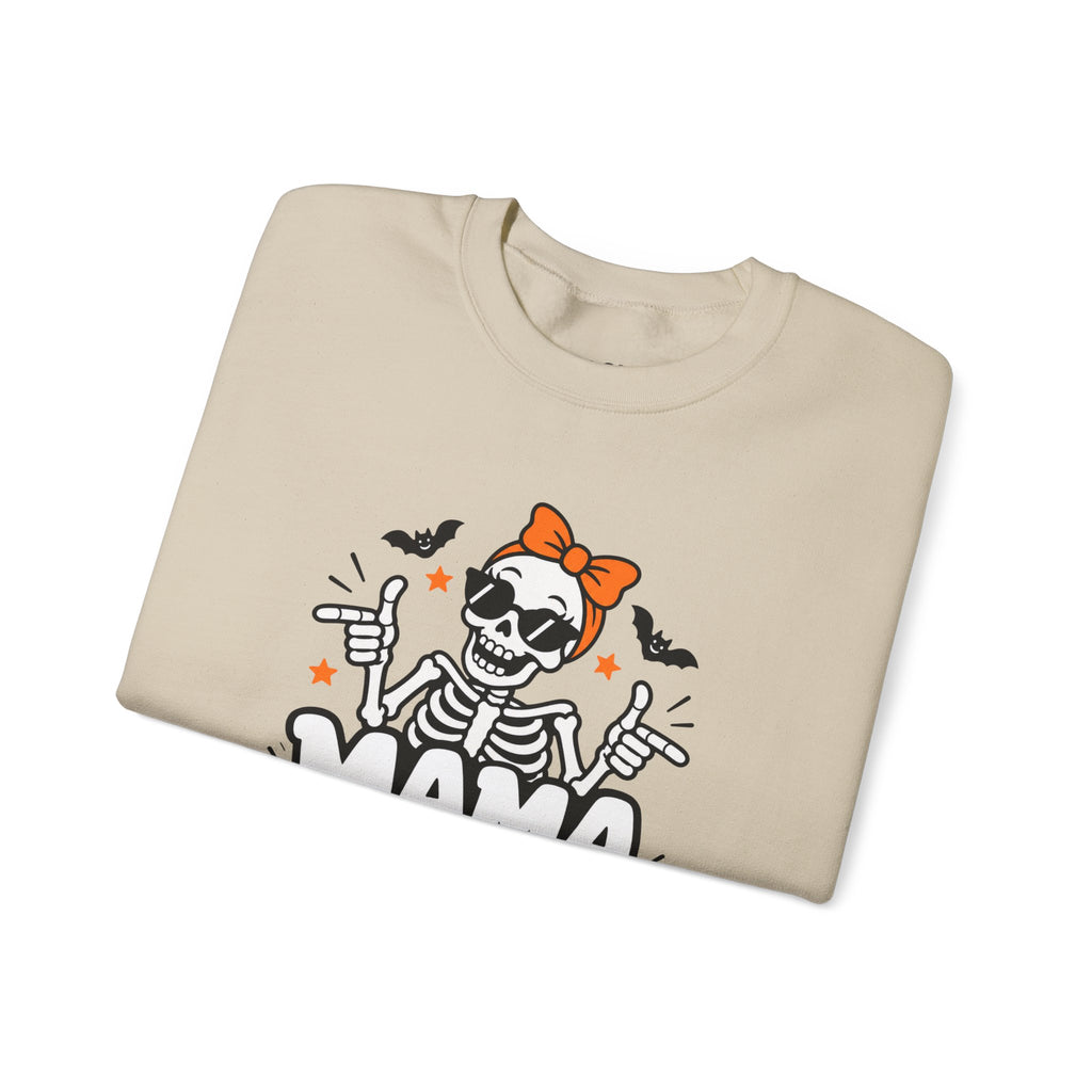 Mama Bones Halloween Sweatshirt for Moms – Funny Skeleton Crewneck
