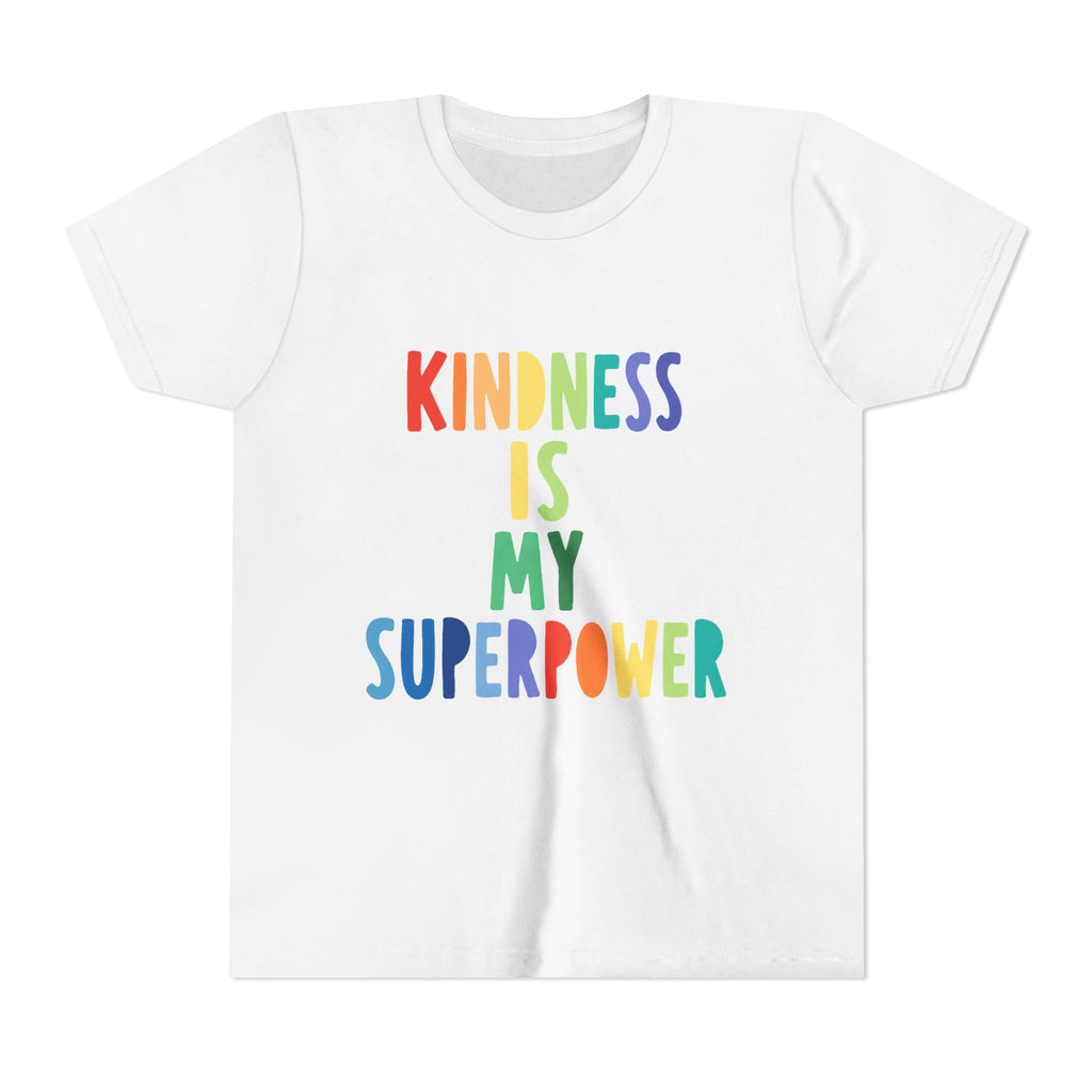 Youth Tee — Kindness Is My Superpower Rainbow Kids T-Shirt