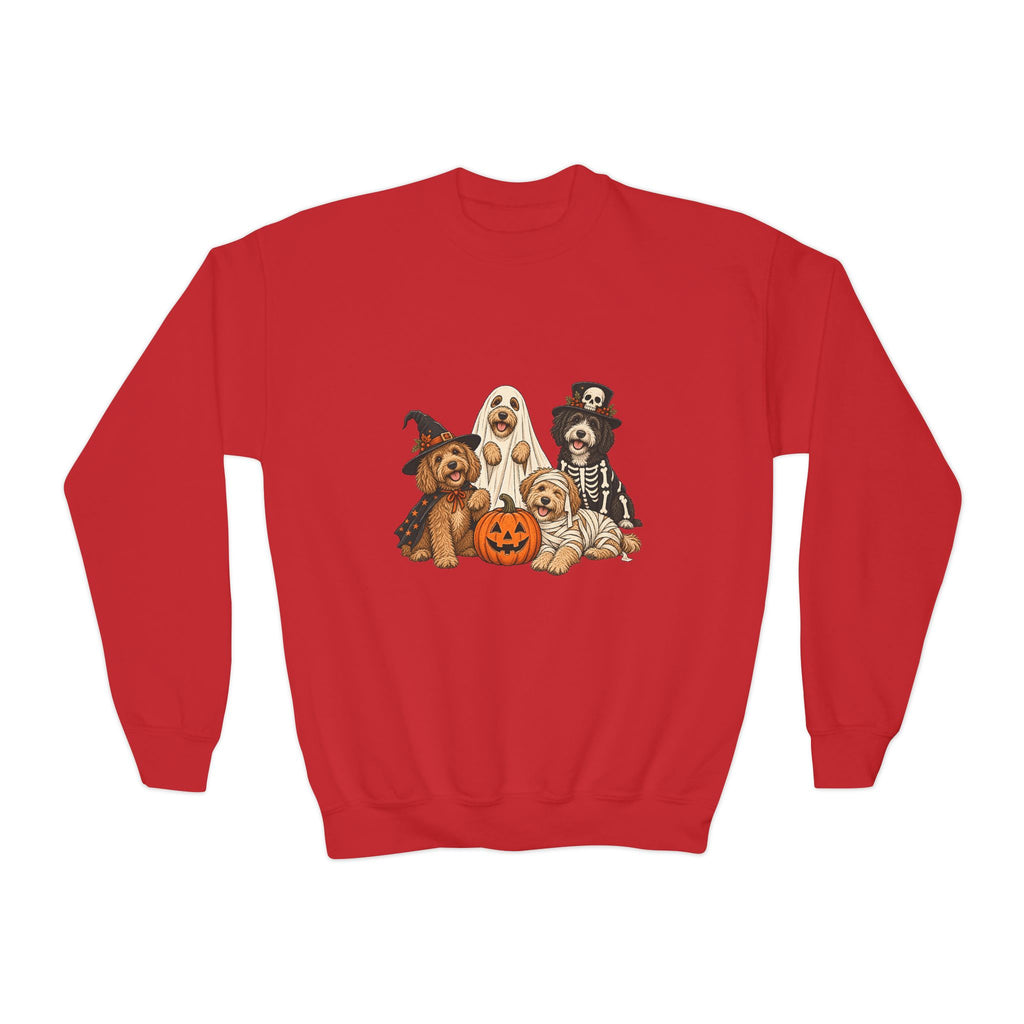 Kids Halloween Dog Costume Crewneck Sweatshirt