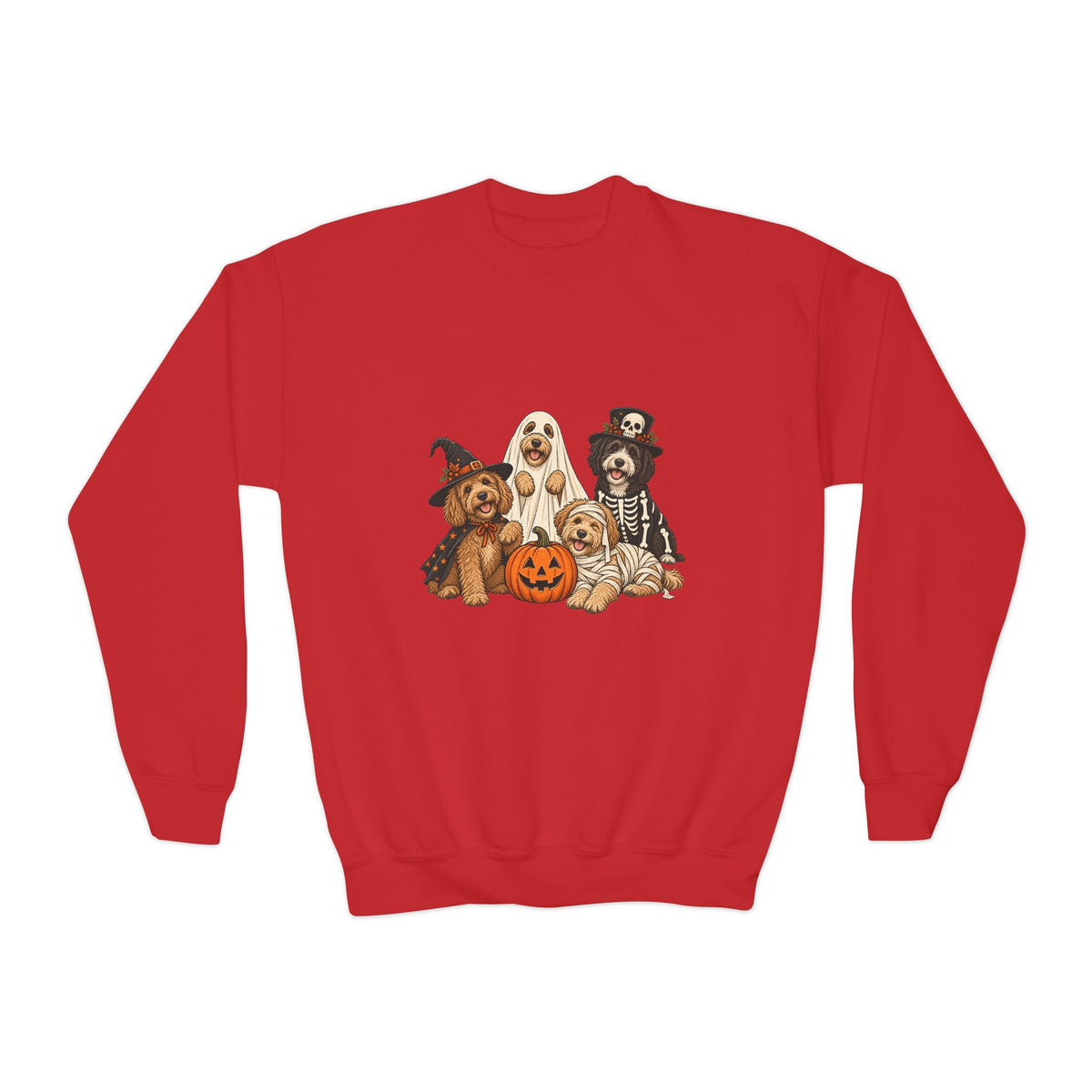 Kids Halloween Dog Costume Crewneck Sweatshirt