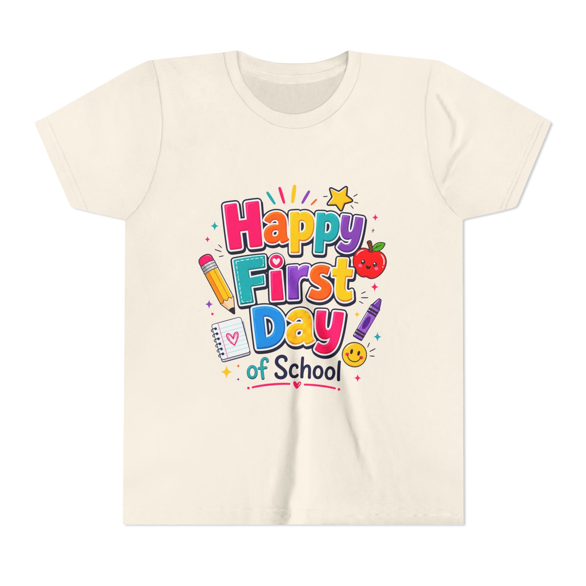 Happy First Day of School Youth Tee — Cute Back-to-School Kids Shirt