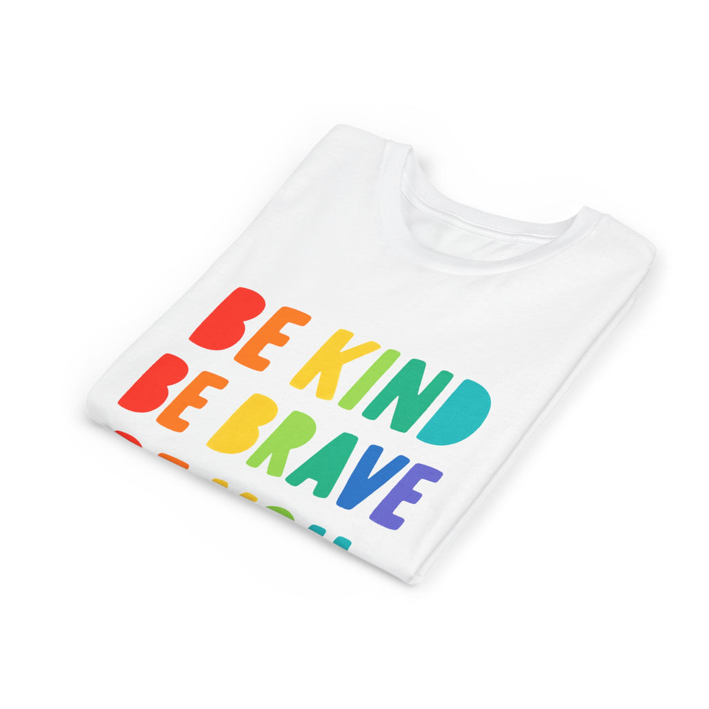 Youth Tee — Be Kind Be Brave Be You Rainbow Kids Shirt