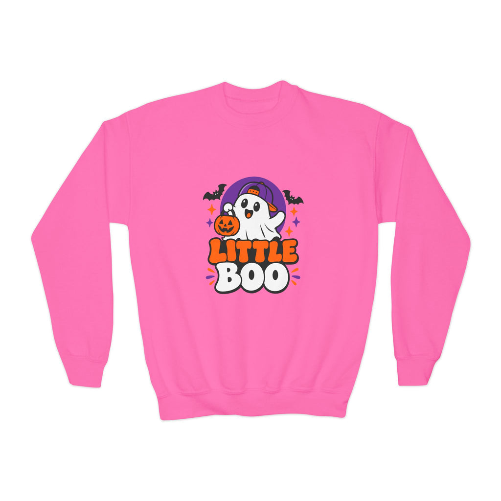 Little Boo Youth Sweatshirt — Cute Halloween Ghost Crewneck for Kids