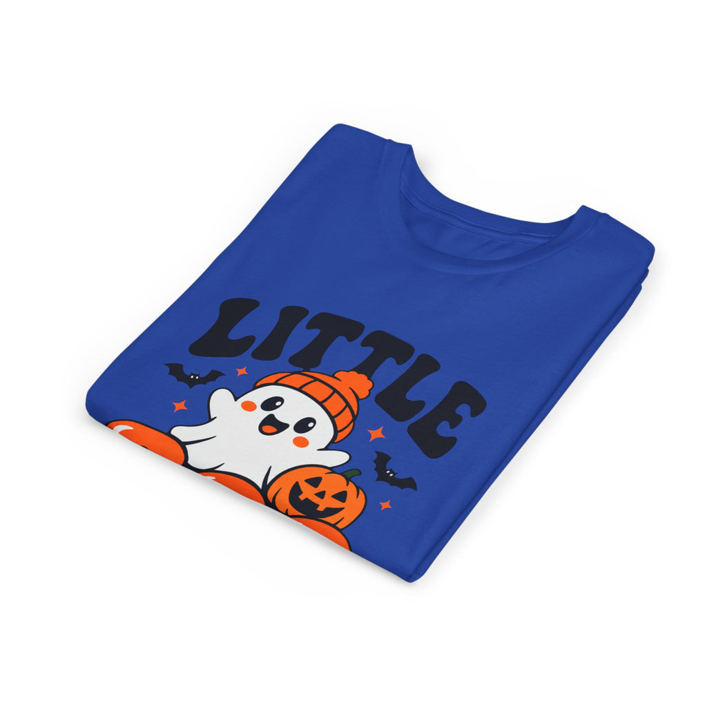 Youth Tee — "Little Boo" Cute Halloween Ghost Pumpkin Shirt